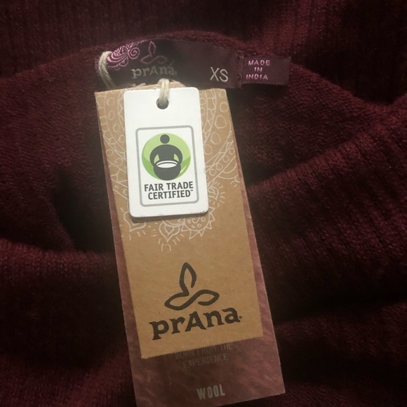 PrAna Rochelle Cowl Neck Wool Blend Colorblock Lightweight Sweater Size XS - Picture 5 of 6